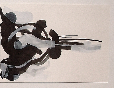 broken mirror (right hand)  ink and gesso primer on paper  2005
